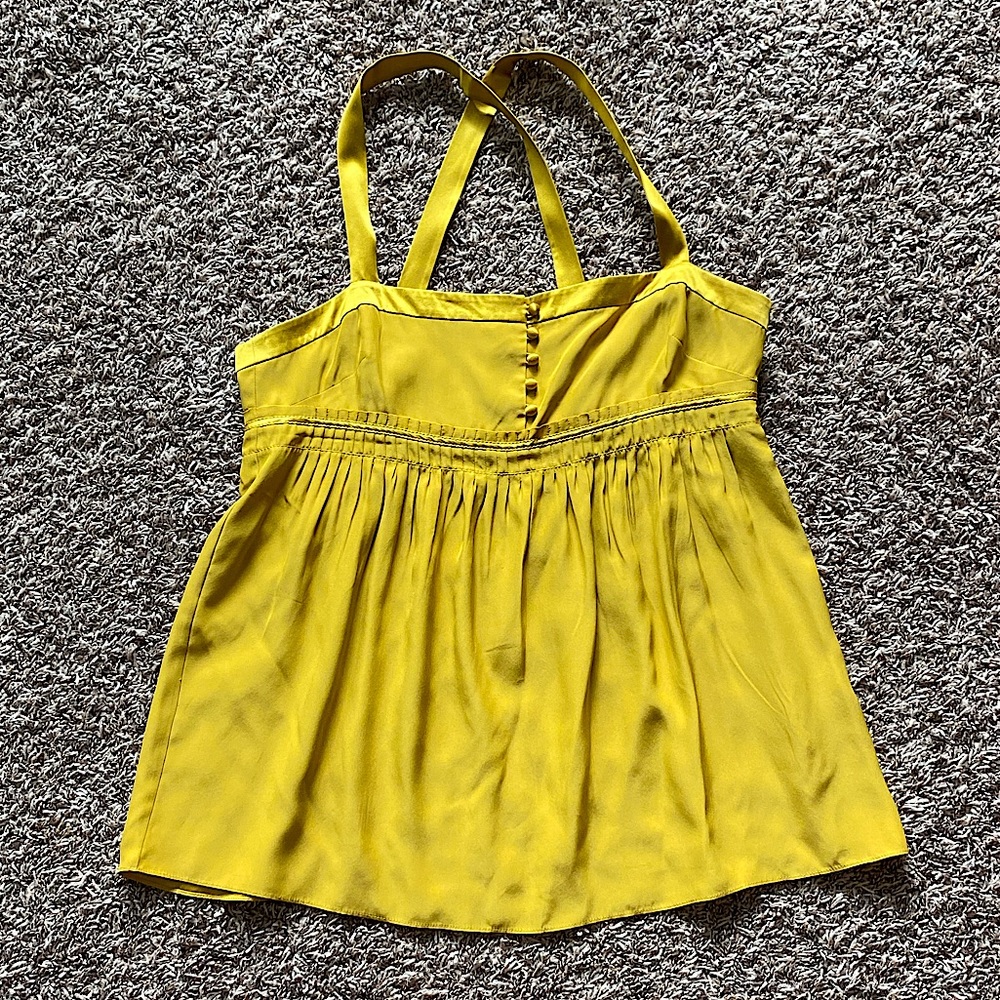 J. Crew Yellow Silk Strappy Top